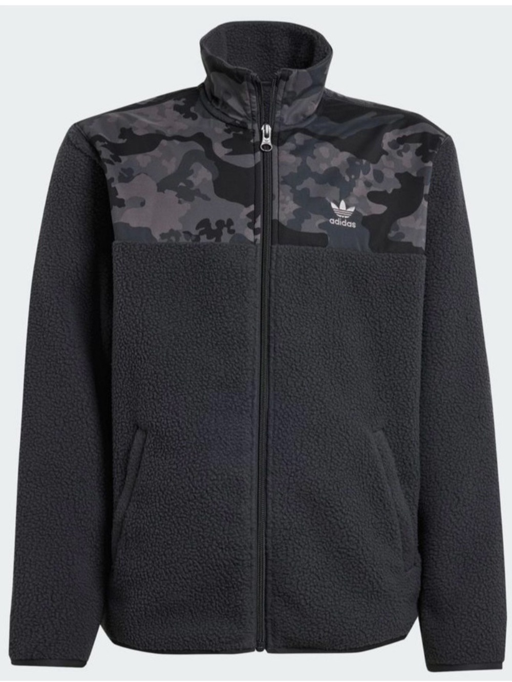 GUC - adidas Original Black Fleece Jacket with Gray Camo Yoke - UNISEX